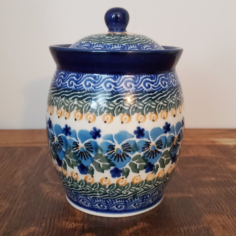 Ceramika Artystyczna Jar with Lid Unikat Design Handpainted by Maria Starzyk